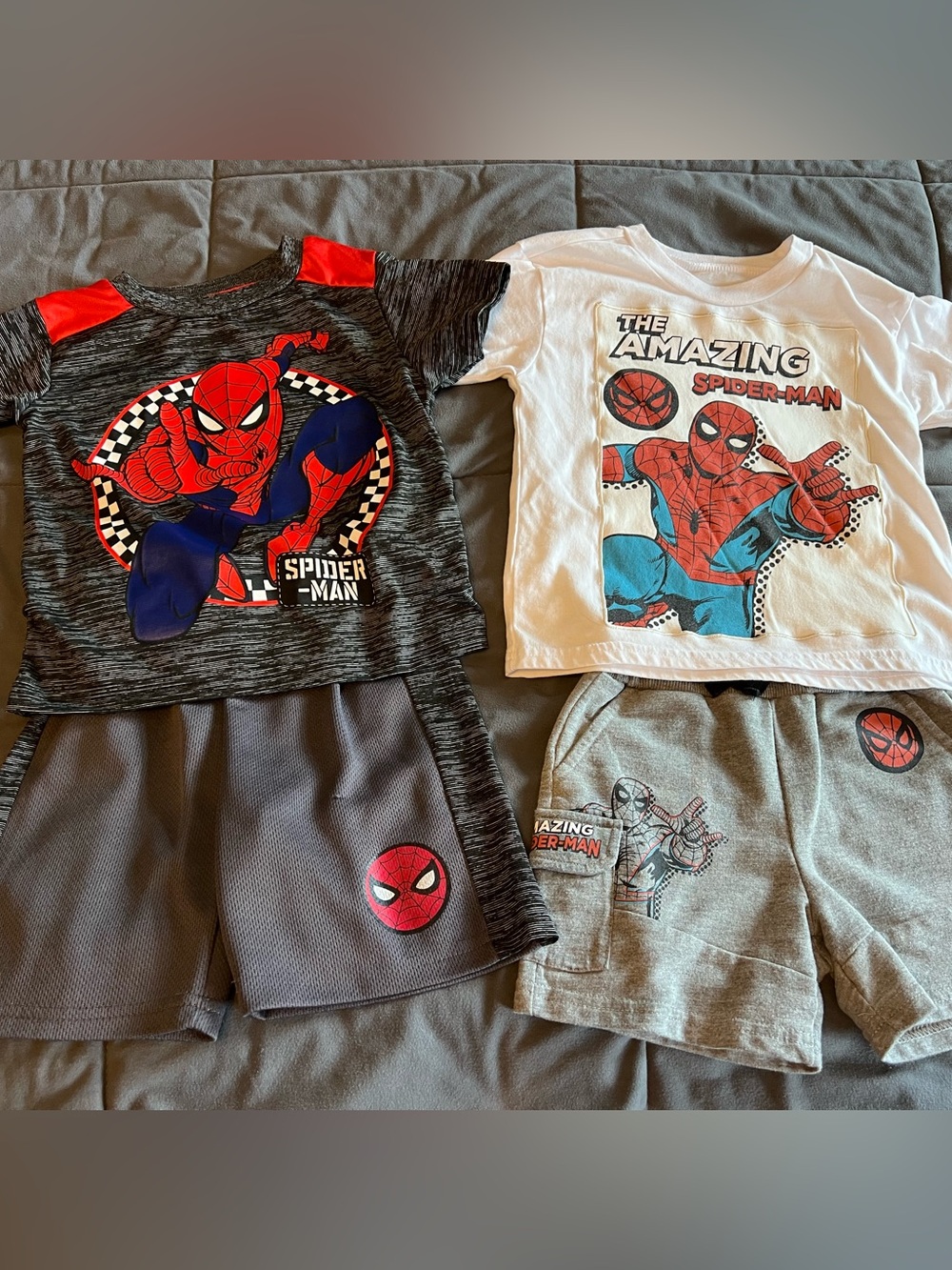 Marvel Spider-Man Kids Outfit Set - Red, Blue, Gray, White
